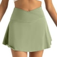 thumbnail image 4 of Uaswgudfs ​Womens Skorts Shorts: High Waisted A-Line with Crossover Design & Concealed Pocket - Stretchy Athletic Skirt Shorts for Women Mint Green M, 4 of 7