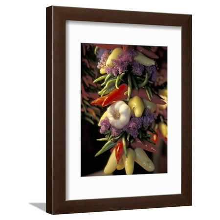 Dried Jalepeno Peppers and Garlic at Pike Place Market, Seattle, Washington, USA Framed Print Wall Art By John & Lisa (Best Places To Kiss In Seattle)