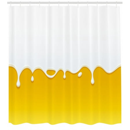 Yellow And White Shower Curtain Dripping White Milk Cream Paint