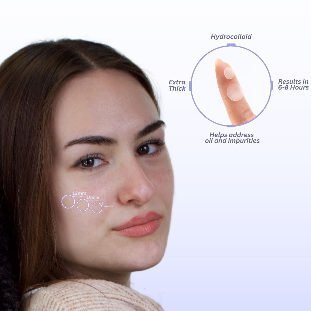 Maskeraide, Patch anti-acné en hydrocolloïde, Acné traitement ciblé, Patchs transparents pour boutons, Spotted Nighttime, 54 pcs