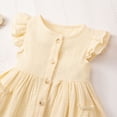 thumbnail image 6 of AINIYS Girls Flare Dress With Round Neck And Zipper Flowy Skirt For Birthday Party And Formal Occasion Beige 7-8Years, 6 of 9