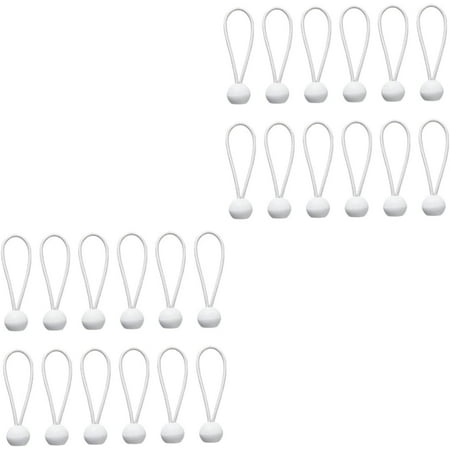 

100 Pcs Elastic Rope White Tent Heavy Duty Tarp Bungee Cords Heavy Duty Tie Down Strap Bungee Cord with Balls Camping Bungee Cords Tent Tie Downs Tent Bungee Cord Bungee Cords Rope