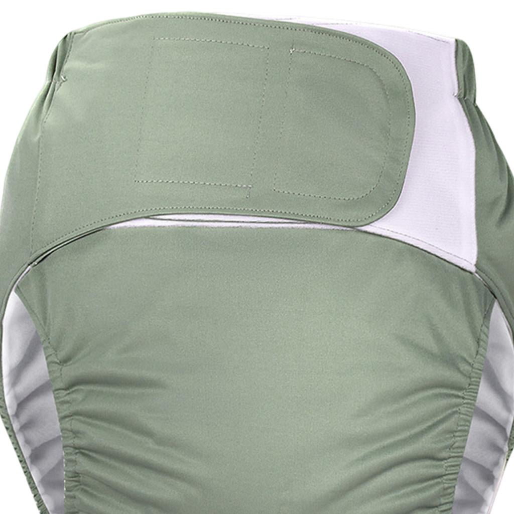 Adjustable Adult Cloth Diaper Reusable TPU Coat Large Size Waterproof Undewear Pants for Incontinence The Elderly Odor Operative Care , Green