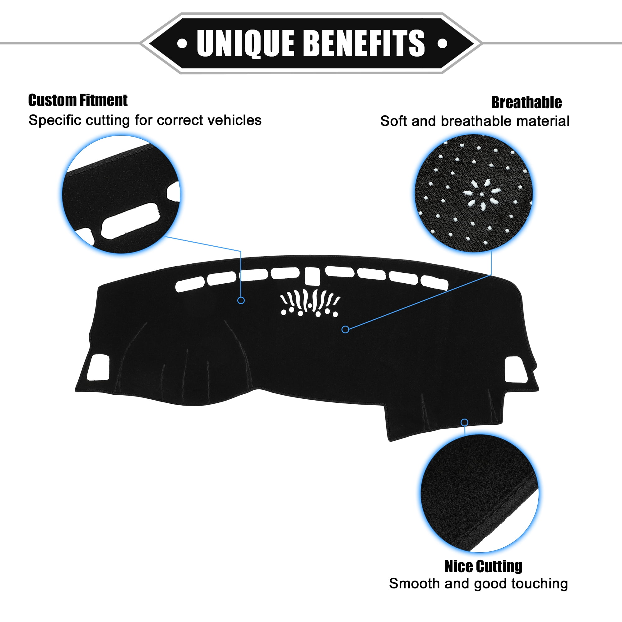 Unique Bargains Car Dashboard Cover Mat for Kia Sportage 2017-2022 Black Line