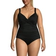 thumbnail image 3 of Lands' End Women's Plus Size V-Neck Wrap Underwire Tankini Swimsuit Top, 3 of 3