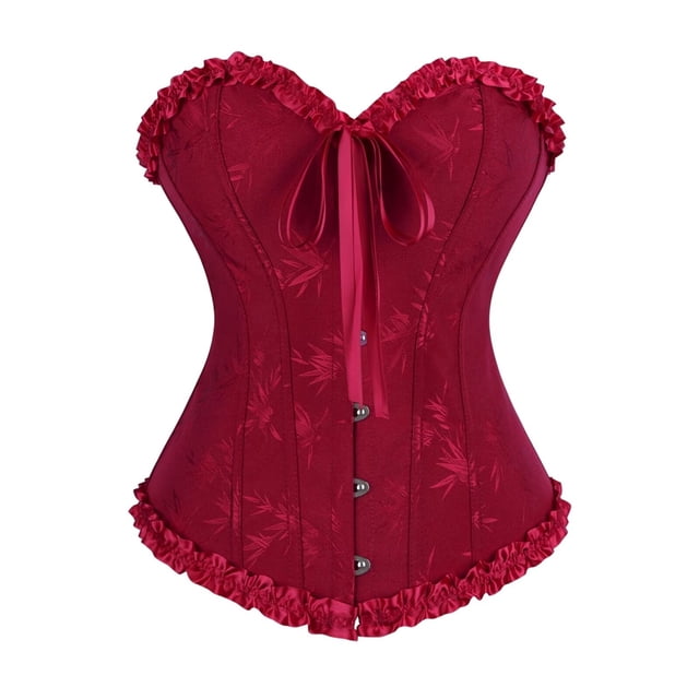 Grebrafan Bustier Corset Renaissance pour Femmes Red XS