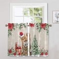 thumbnail image 3 of Innerwin Christmas Thermal Insulated Kitchen Valance Cafe Tier Scarf Xmas Short Window Curtain Rod Pocket Half Window Drapes Slot Top Curtain Panel Style-B 1pc-Top Valance: W:18''x H:54'', 3 of 6
