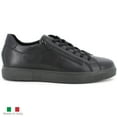 thumbnail image 3 of Alpine Swiss Dante Mens Leather Sneakers Made in Italy Modern Minimalist Shoes Side Zipper Lace-up Low-Top Fashion Sneaker, 3 of 7