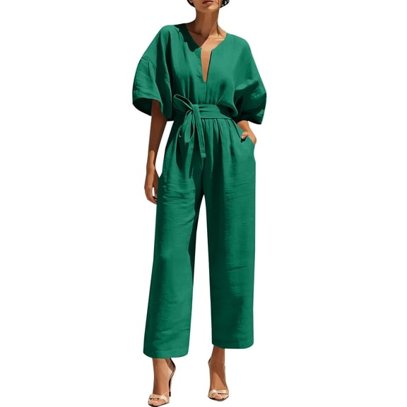 Linen Sets For Women 2 Piece Pants Sets Women 2 Piece Outfits Linen Beach Set Womens Linen Suit Summer Business Casual Outfits For Women Summer Work Outfits For Women Dressy Casual Sets