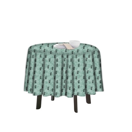 

eloria Cactus Printed Round Table Cloth Resistant Washable Decorative Table Cover for Dining Table