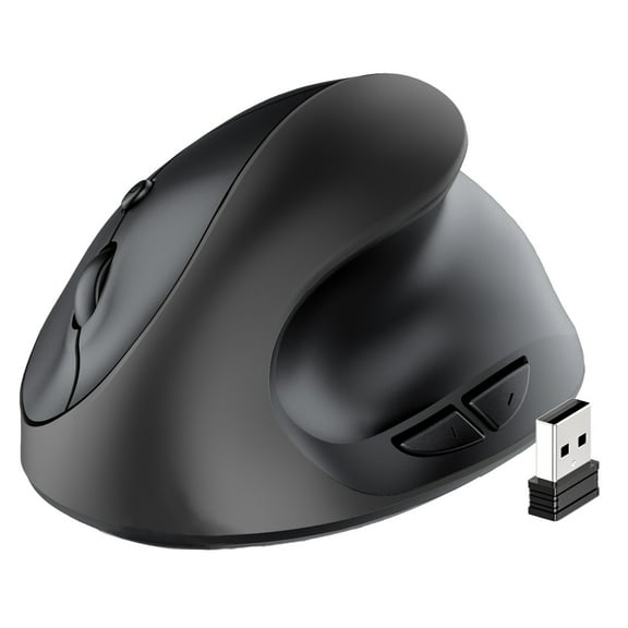 Small Hand Ergonomic Mouse, Vertical Wireless Mouse - Rechargeable 2.4GHz Optical Vertical Mice for Laptop, PC, Computer, Desktop, Notebook etc, Black
