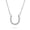 Silver, variant on Womens CZ Pave Cubic Zirconia Horseshoe Pendant Necklace 14K Gold Plated Silver