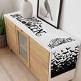 thumbnail image 4 of Happy Halloween Table Runner - 48 Inch Long, Kitchen Dining Table Runner Dresser Scarves, Cartoon Black Bat Scary Animals White Farmhouse Decor for Coffee Tables Wedding Party Banquet, 4 of 8