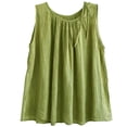 thumbnail image 5 of Tank Tops for Women Lightweight Cotton Linen Scoop Neck Loose Fit Ruffle Flowy Sleeveless Shirt Summer Outfits, 5 of 5