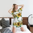 thumbnail image 5 of Honeii Sunflowers (2) for Women's Summer Pajama Set featuring Soft Short Sleeve Shirt & Matching Bottoms with Convenient Pockets for Relaxed Home Wear-XX-Large, 5 of 6