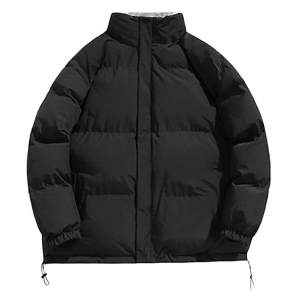 Jacket for Men Down Zip Up Puffer Black Jacket Reversible Quilted Warm Winter Clothes for Men