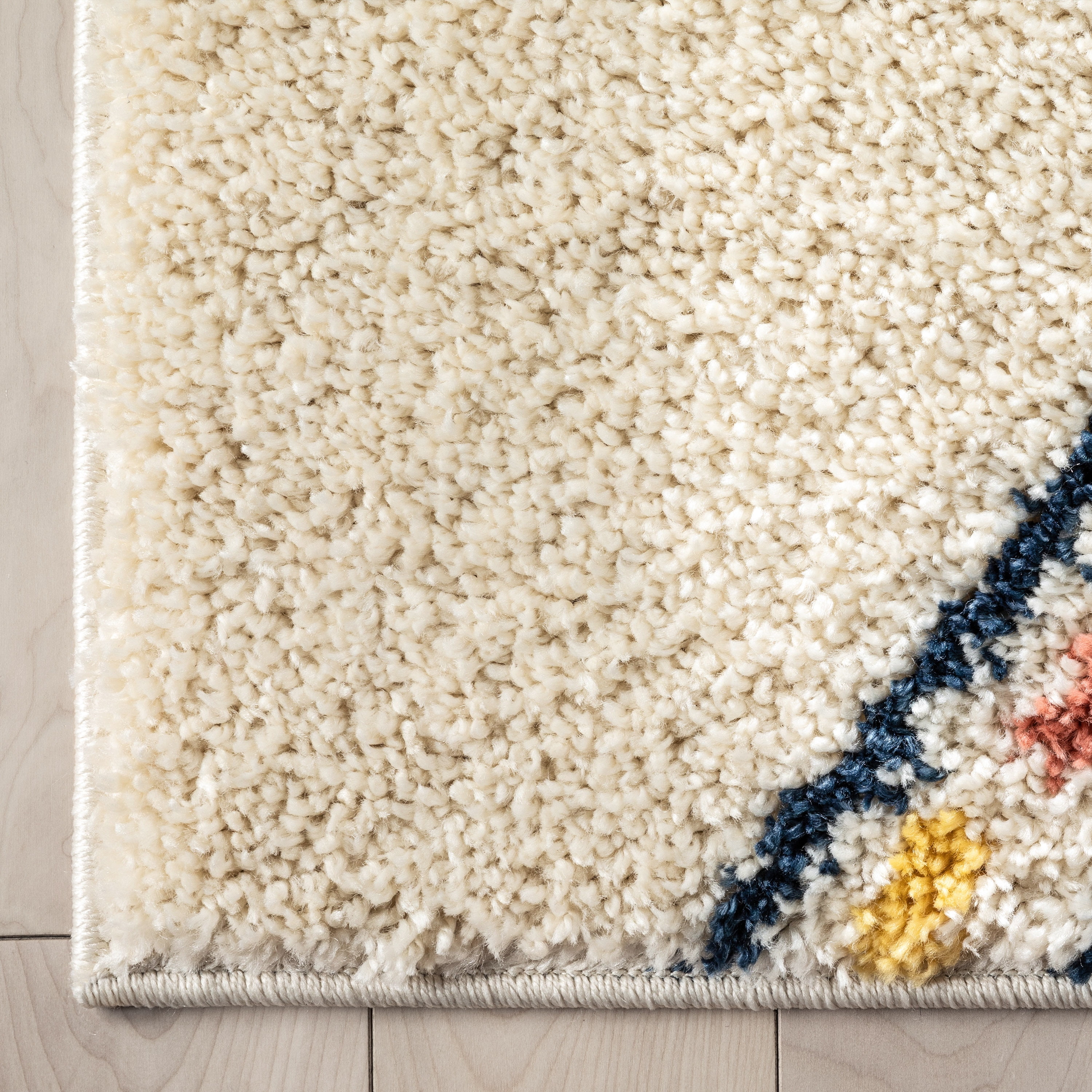 Well Woven Gigi Bodhi Modern Kids Shag Moroccan Ivory Thick 2'3" x 7'3" Runner Rug