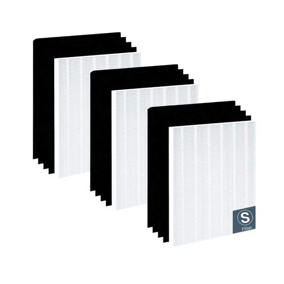 Nispira C545 True HEPA Filter S Replacement with 4 Carbon Pre Filter Compatible with Winix 1712-0096-00 Filter S / 113050 Filter C. Fit Air Purifier Model C545, P150, B151, 9300. 3 Sets