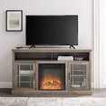 thumbnail image 2 of 58" Classic MDF & Glass Door Highboy Fireplace TV Stand - Gray Wash, 2 of 10