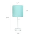 thumbnail image 3 of LimeLights White Stick Lamp with Charging Outlet and Fabric Shade, 3 of 8