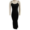 thumbnail image 2 of Vestido largo con tirantes finos,Vestido con tirantes finos para mujer Vestido con tirantes finos de punto acanalado Vestido con tirantes finos de punto acanalado para mujer Integración perfecta, 2 of 3
