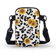 thumbnail image 2 of HELLHERO Cow Print Sunflower Pattern 2 Layers Messenger Bag for Adults Casual Travel Shoulder Bags Polyester 4.33x1.97x7.09, 2 of 7