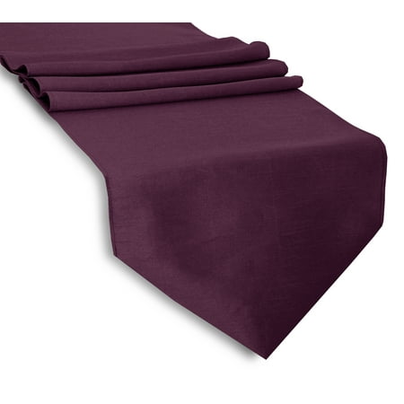 

Aiking Home (Pack of 12)13 x 72 -Solid & Unlined Classic Faux Silk Table Top Runner Eggplant--Perfect for Party Decor Baby Shower Wedding Thanksgiving Christmas or any Special Event