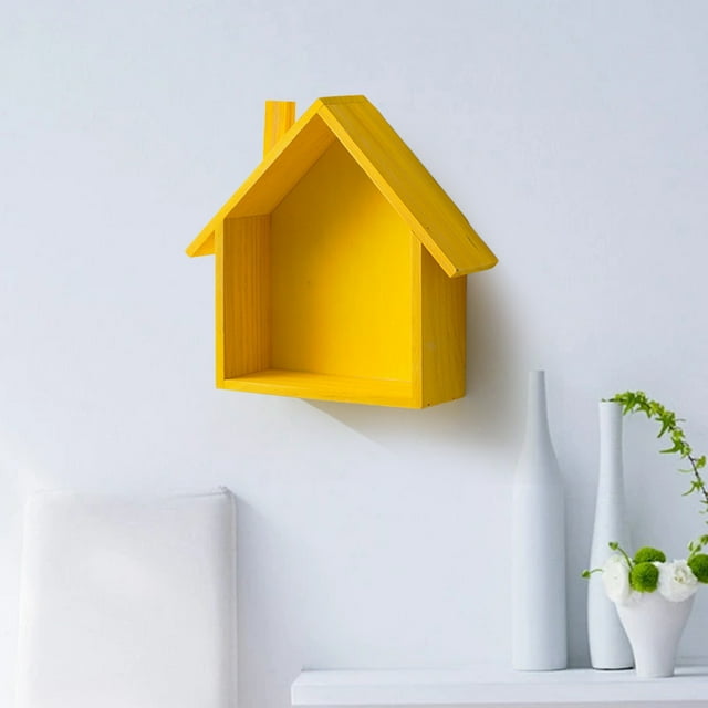 Unique Design Wooden Shaped Display Shelf Decorative Hanging Wall Organizer For Nursery Farmhouse Home