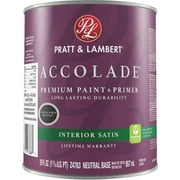 Pratt & Lambert Accolade Premium 100% Acrylic Paint & Primer Satin Interior Wall Paint, Neutral Base, 1 Qt.