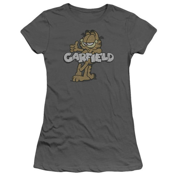 Garfield Retro Garf S/S Junior Women's T-Shirt Sheer Charcoal