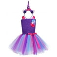 thumbnail image 1 of TiaoBug Kids Girls Princess Dress Fancy Costume Sleeveless Tutu Dresses with Headband, 1 of 7