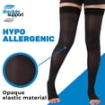 thumbnail image 6 of Made in USA - Plus Size Compression Stockings for Women 20-30mmHg - Black, 2XL, 6 of 11