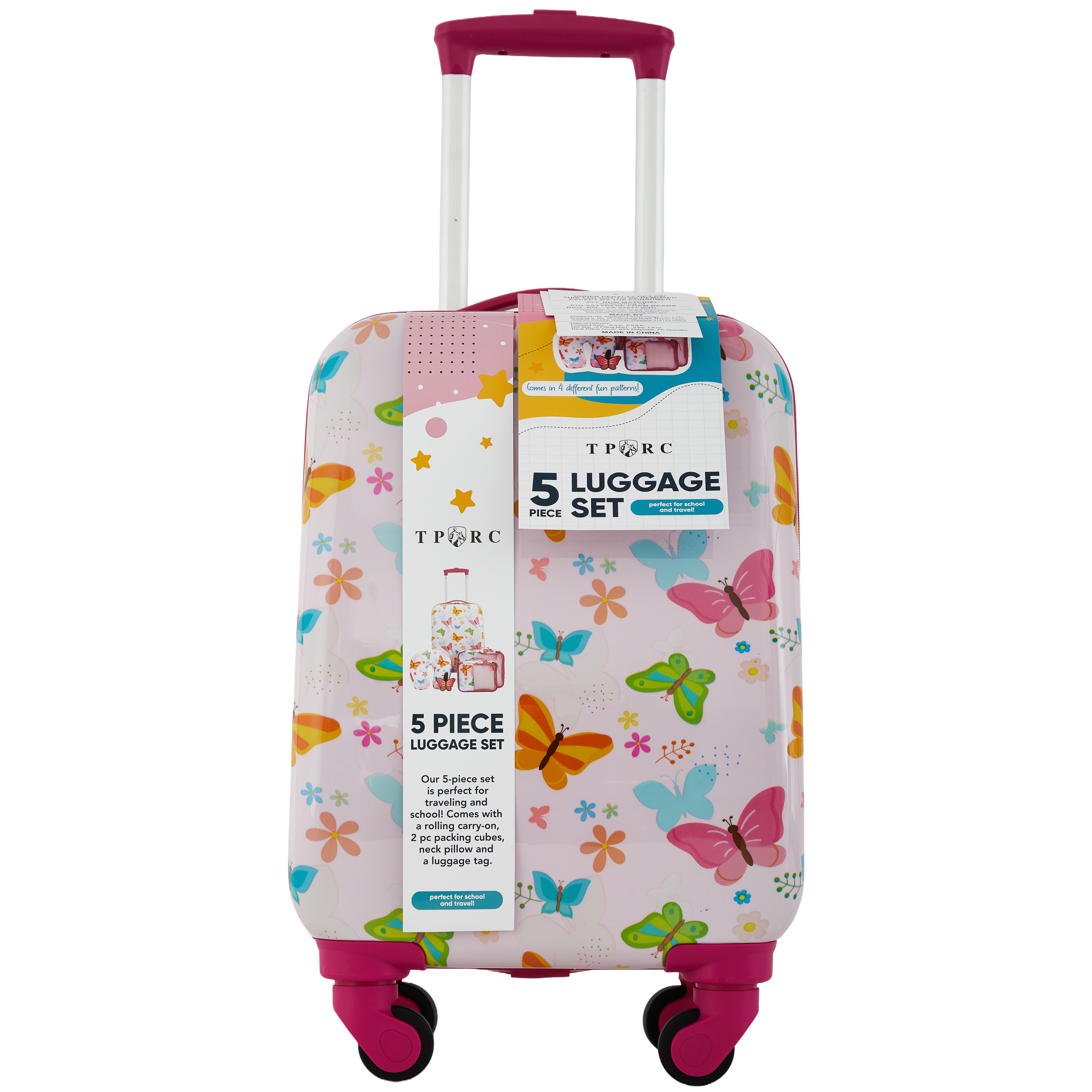 Travelers Club 5-Piece Kids Hard-Side Luggage Set - Butterfly photo 7