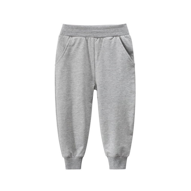 MeetoTime Vêtements pour Bébé Tout-Petit Couleur Unie Taille Élastique Bas Resserré Pantalons de Sport Décontractés Garçons Filles 1-9 Ans