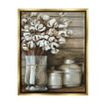 thumbnail image 4 of Stupell Industries Traditional Flower Bouquet Rustic Country Cans Painting Metallic Gold Floating Framed Canvas Print Wall Art, Design by White Ladder, 4 of 5