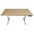 thumbnail image 4 of Gray and Natural Bamboo 52" Dual Motor Electric Office Adjustable Computer Desk, 4 of 5