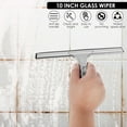 thumbnail image 3 of Shower Squeegee 10Inch Stainless Steel Window Squeegee with 2 Hooks Lightweight Shower Wiper Multi Purpose Window Mirror Squeegee Bathroom Cleaning Tool for Window Glass Tile Cleaning, 3 of 11