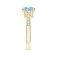 thumbnail image 3 of Angara Natural 1.12 Ct. Aquamarine with Diamond Classic Ring in 14K Yellow Gold for Women (Ring Size: 3.5), 3 of 9