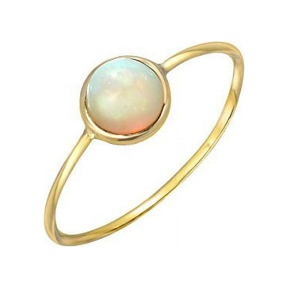 14 Karat Yellow Gold Opal Fireburst Ring