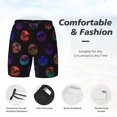 thumbnail image 3 of Yiaed 80s Style Palm Trees Print Mens Swim Trunks Bathing Suit Compression Liner Beach Swim Shorts Swimwear Quick Dry Zipper Pocket No-Chafing Board Short-Large, 3 of 6