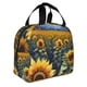 thumbnail image 2 of Easygdp Starry Sky Moon Sunflower Bolsa Térmica Premium - Tela Oxford Impermeable, Gran Capacidad, Bolsillo Frontal, Unisex para Trabajo, Escuela, Actividades al Aire Libre y Picnics, 2 of 8
