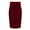 Wine Red, variant on comerut Women Fall Winter Skirt High Waist Slim Fit Solid Color Knee Length Solid Color Sheath Tight Waist Warm Thick Soft Lady Midi Skirt