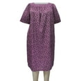 thumbnail image 1 of A Personal Touch Women's Plus Size Square Neck Lounging Dress - Purple Daises - 3X, 1 of 3