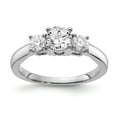 thumbnail image 1 of 14K White Gold Ring Band Diamond Lab Grown Round SI1 SI2, G H I, 3-Stone Engagement, Size 5, 1 of 1