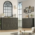 thumbnail image 5 of Hiphuta 55" Wide Coffee Bar with 2 Adjustable Shelves, Modern Farmhouse Sideboard Buffet with 4 Drawers for Living Room, Dark Brown, 5 of 7