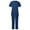 Dark Blue, variant on cocolona Summer Scrubs Set for Women Medical Scrubs V Neck Short-Sleeve Tops and Pants Medical Nursing Uniforms Set Workwear