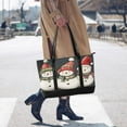 thumbnail image 4 of FORMRS Canvas Laptop Tote Bag for Women with 15.6" Computer Compartments Shoulder Handbag, Red Snowmen, 4 of 7