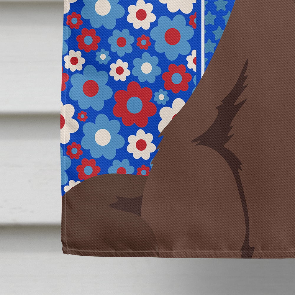 Brown Newfoundland USA American Flag Canvas House Size 28 in x 40 in