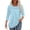 04Light Blue, variant on EANJE Shirts for Women Casual 3/4 Length Sleeve Tunics Shirt Fall Pleated Blouses Crew Neck Solid Color Print Dressy Casual Flowy Clothing Army Green 2XL