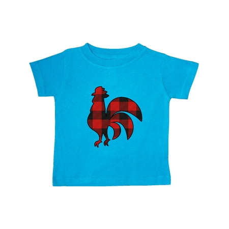 

Inktastic Rooster Silhouette Plaid Gift Baby Boy or Baby Girl T-Shirt